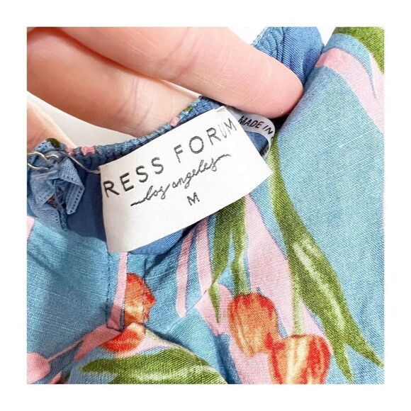 Dress Forum Urban Outfitters Dress Womens Mini Floral Sleeveless Medium Blue - Picture 5 of 7